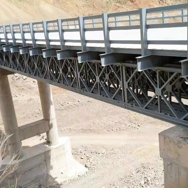 Pont &agrave; chevalets et plate-forme de type Bailey